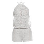 Women's Casual Sheer Floral Romper