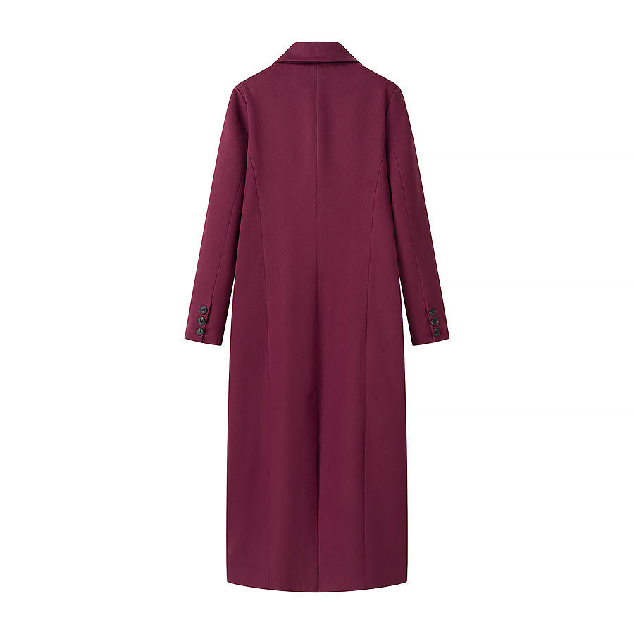 Elegant Double-Breasted Long-Sleeve Coat