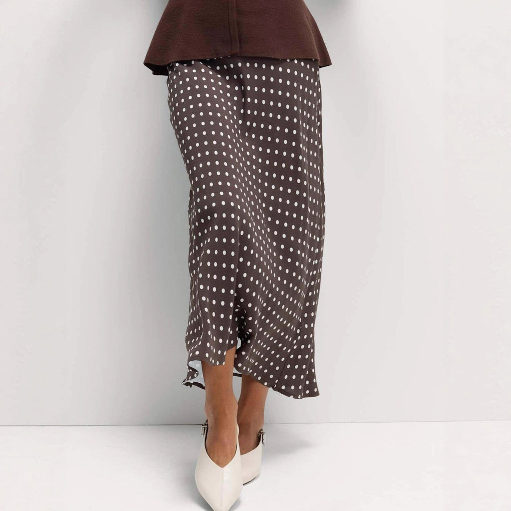 Women's Flowy Polka Dot Maxi Skirt