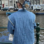 Women's Embroidered Blouson Jacket with Lightweight Cotton Material and Practical Pockets