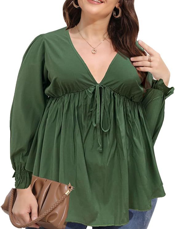 Women's Blouse with Elegant Ruffle Details and Trendy Print