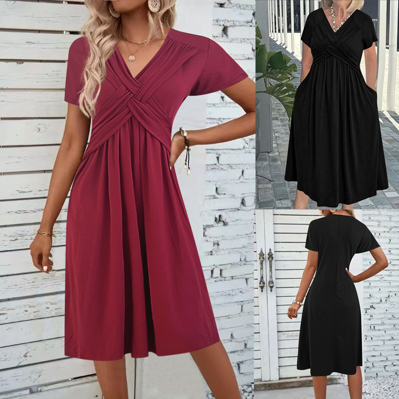 Women's Wrap-Style Jumpsuit with V-Neck