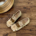 Women's Ballet Flats with Decorative Flower Motif
