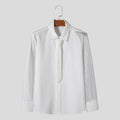 Women's Long-Sleeve Blouse with Sheer Mesh Details