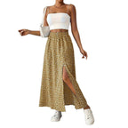 Women's Floral Maxi Skirt with Side Slit