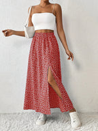 Women's Floral Maxi Skirt with Slit