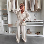 Elegant Fleece Jumpsuit with High Collar and Full-Length Zipper