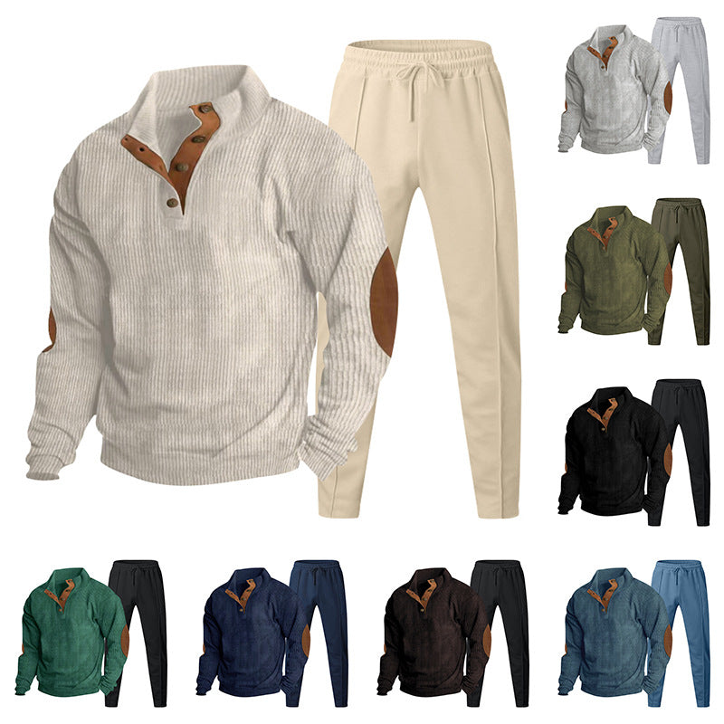 Men's Ribbed Henley Leisure Suit
