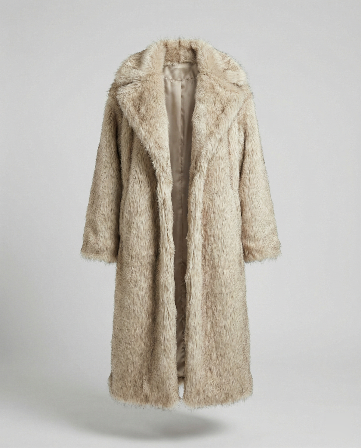 Women's Luxurious Faux Fur Coat in a Generous Design