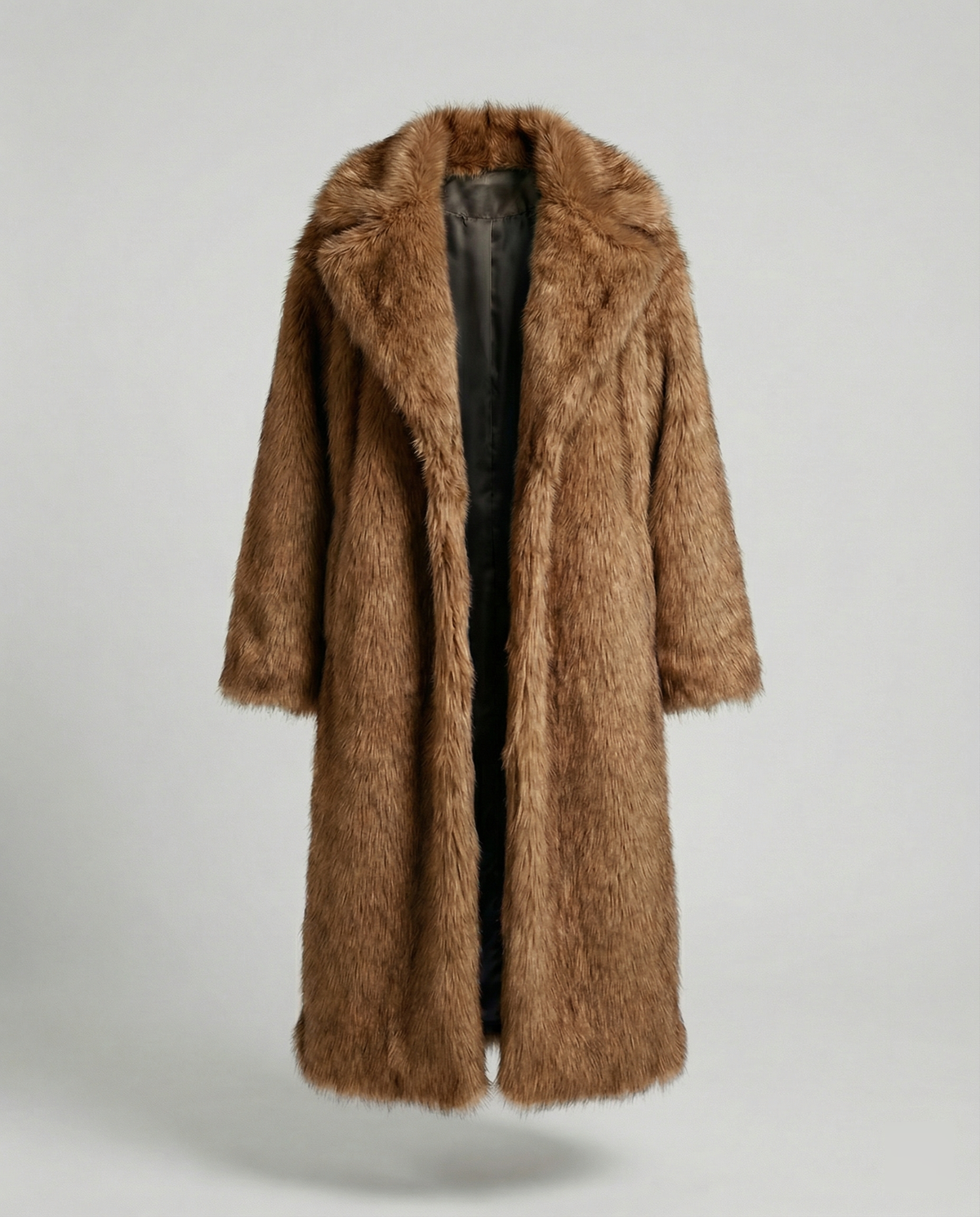 Women's Luxurious Faux Fur Coat in a Generous Design