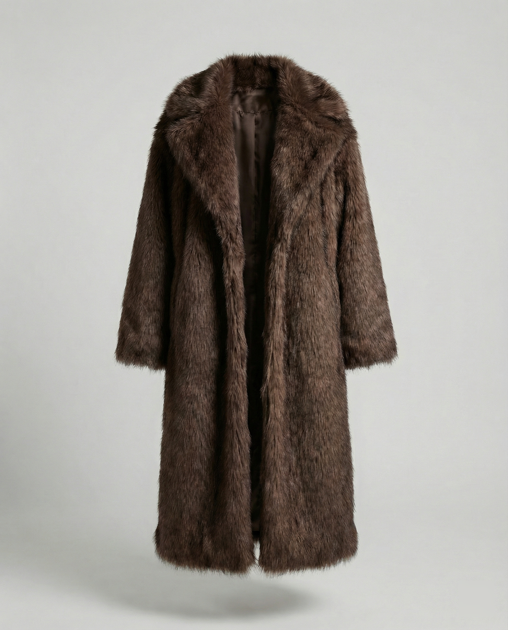 Women's Luxurious Faux Fur Coat in a Generous Design