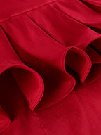Women's Evening Dress with Asymmetrical Ruffle and Flowing Hem