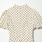 Women's A-Line Dress with High Neck and Voluminous Sleeves