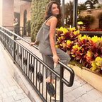 Flowy Summer Jumpsuit with Plaid Pattern and Adjustable Straps