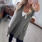 Women's Knit Poncho with Side Pockets