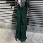 Women's Elegant High-Waisted Flare Trousers