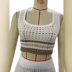 Elegant Two-Piece Knit Set with Geometric Cutout Design