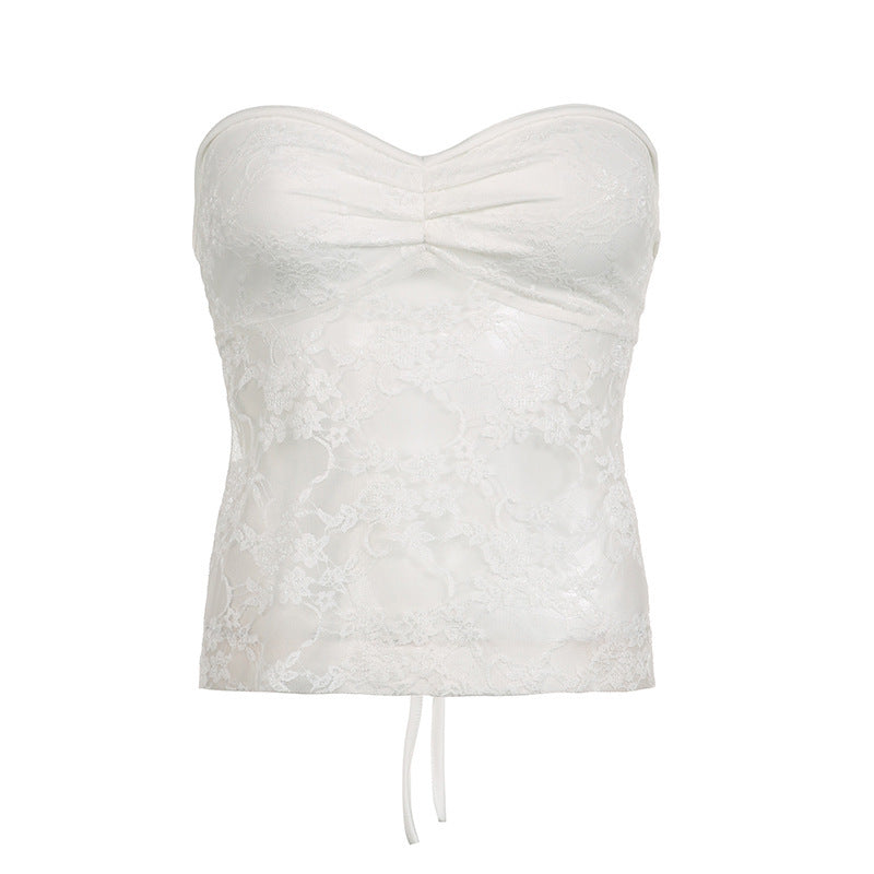 Women's Bustier Top with Elegant Lace and Delicate Design