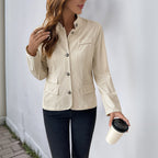 Elegant and Casual Jacket with Stand-Up Collar