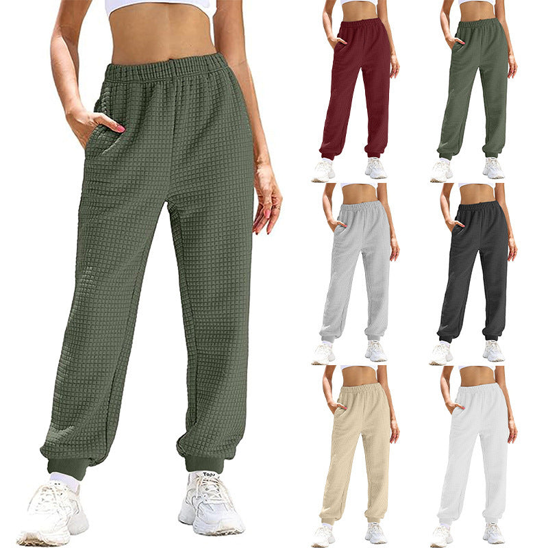Women's Casual Pants with Elastic Waist and Practical Pockets