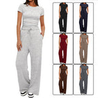 Women's Comfortable Leisure Set with Elastic Waist and Cozy Top