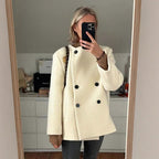 Women's Elegant Double-Breasted Wool Jacket