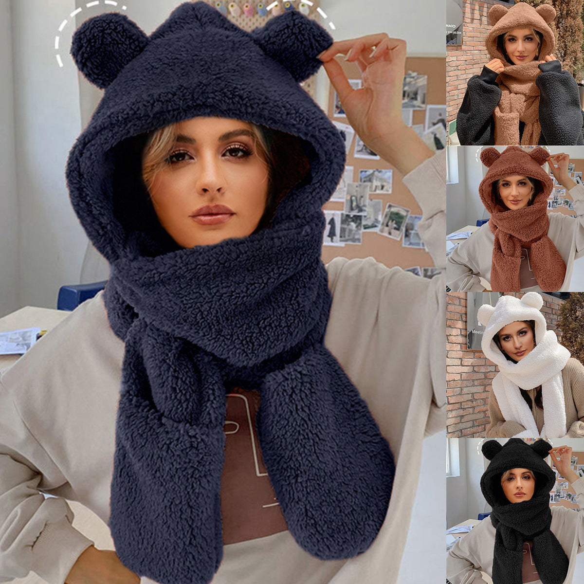 Cozy Unicorn Hood with Scarf