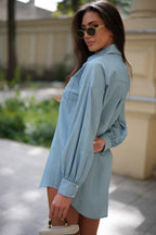 Women's Long-Sleeve Blouse with Button Details