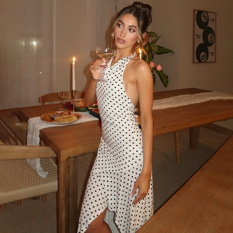 Women's Sleeveless Polka-Dot Dress