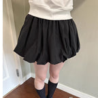 Women's Casual Plaid Skort with Elastic Waist and Side Pockets