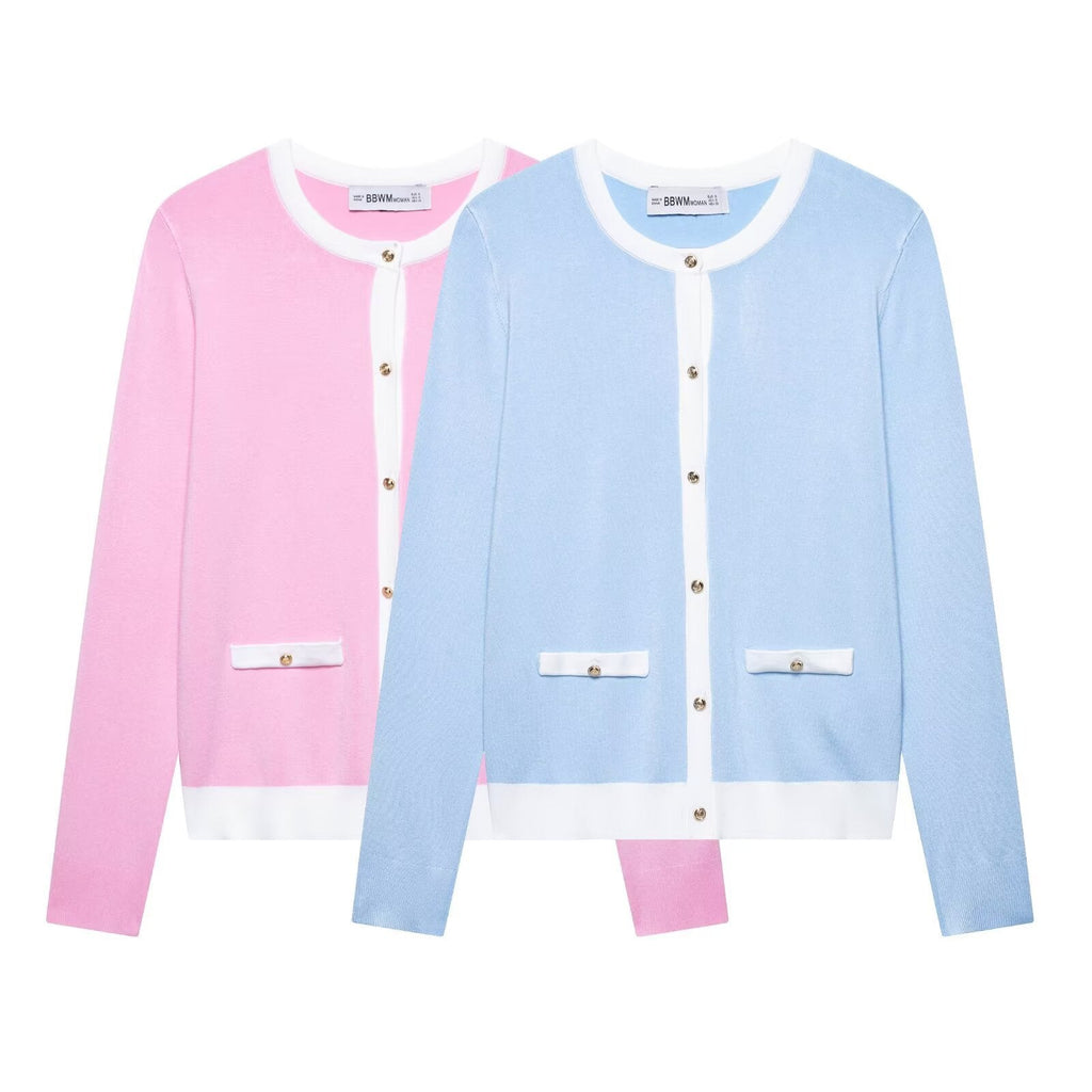Women's Elegant Cardigan with Decorative Buttons and Pockets