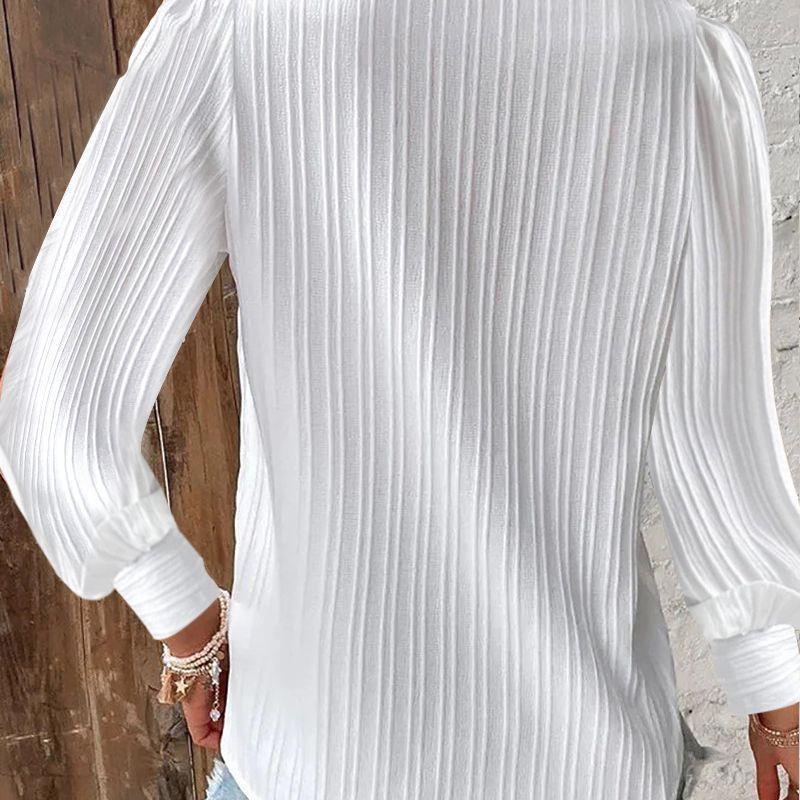 Women's Blouse with Textured Design and Romantic Lace Accents