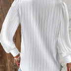 Women's Blouse with Textured Design and Romantic Lace Accents