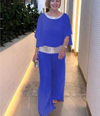 Elegant Airy Jumpsuit with Glitter Waistband
