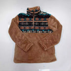 Women's Fleece Pullover with Zipper and Pattern