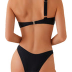 Women's Asymmetrical Bikini Set with Decorative Detail