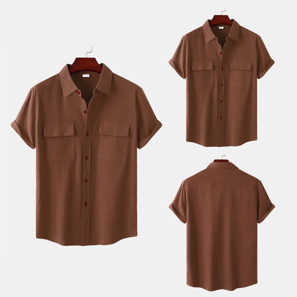 Women's Short-Sleeve Shirt with Practical Chest Pockets