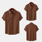 Women's Short-Sleeve Shirt with Practical Chest Pockets