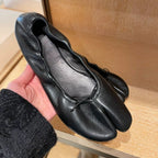 Women's Ballet Flats with Rounded Toe and Lace-Up Detail