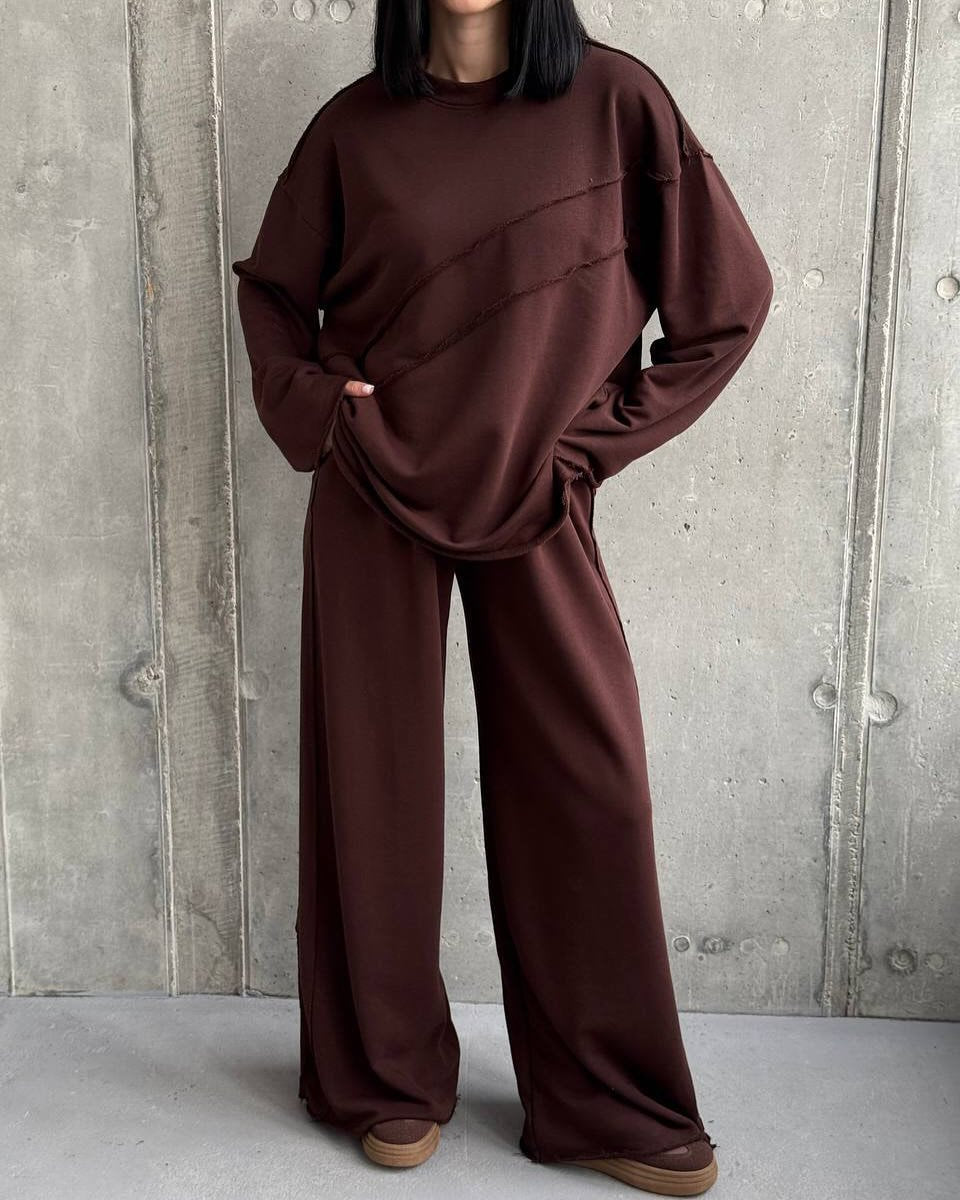 Women's Oversized Lounge Set with Palazzo Pants