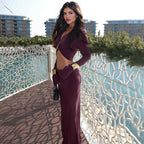 Figure-Hugging Wrap Top and Tube Skirt Set