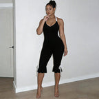 Elegant Overall with Ruffle Details and Adjustable Straps