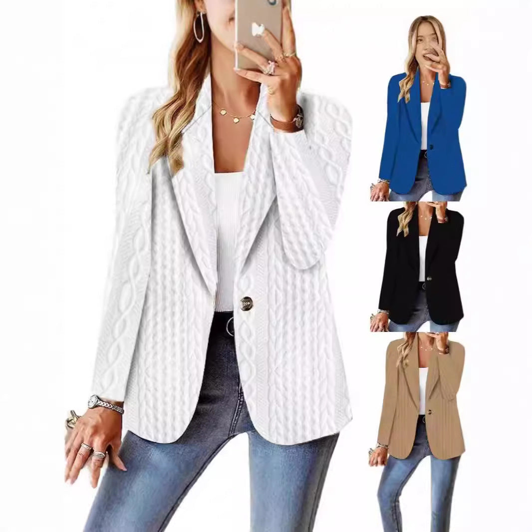 Elegant Textured Knit Blazer