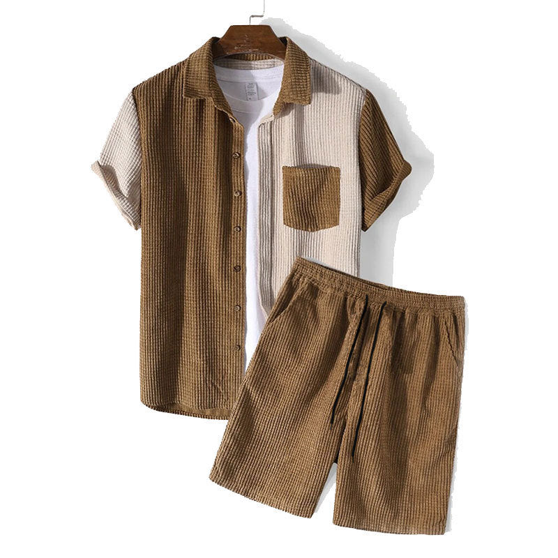 Women's Fashionable Leisure Set with Plaid Design and Elastic Waistband