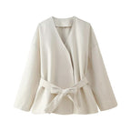 Women's Elegant Wrap Jacket with Belt