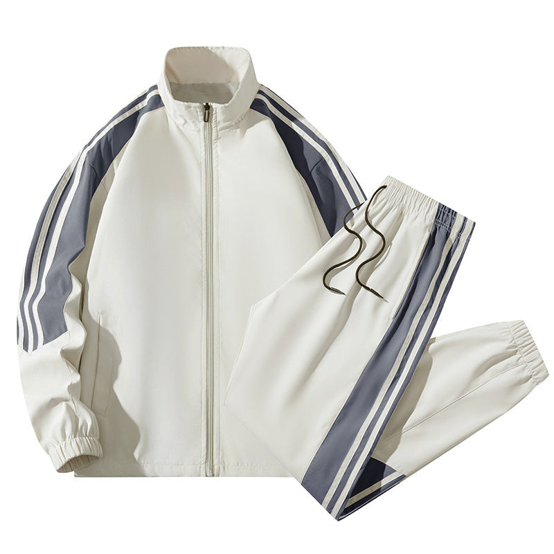 Men's sporty tracksuit with stand-up collar