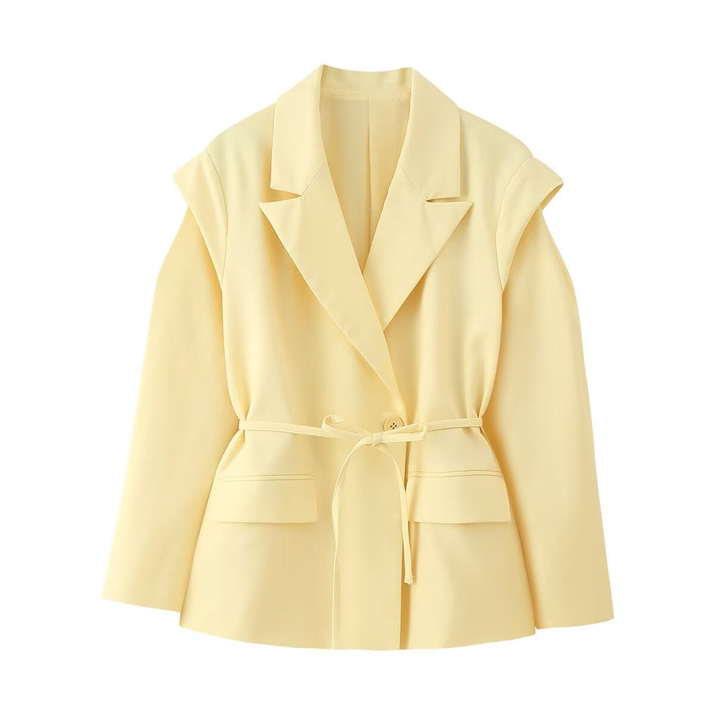 Elegant Oversized Blazer with Belt Detail