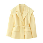 Elegant Oversized Blazer with Belt Detail