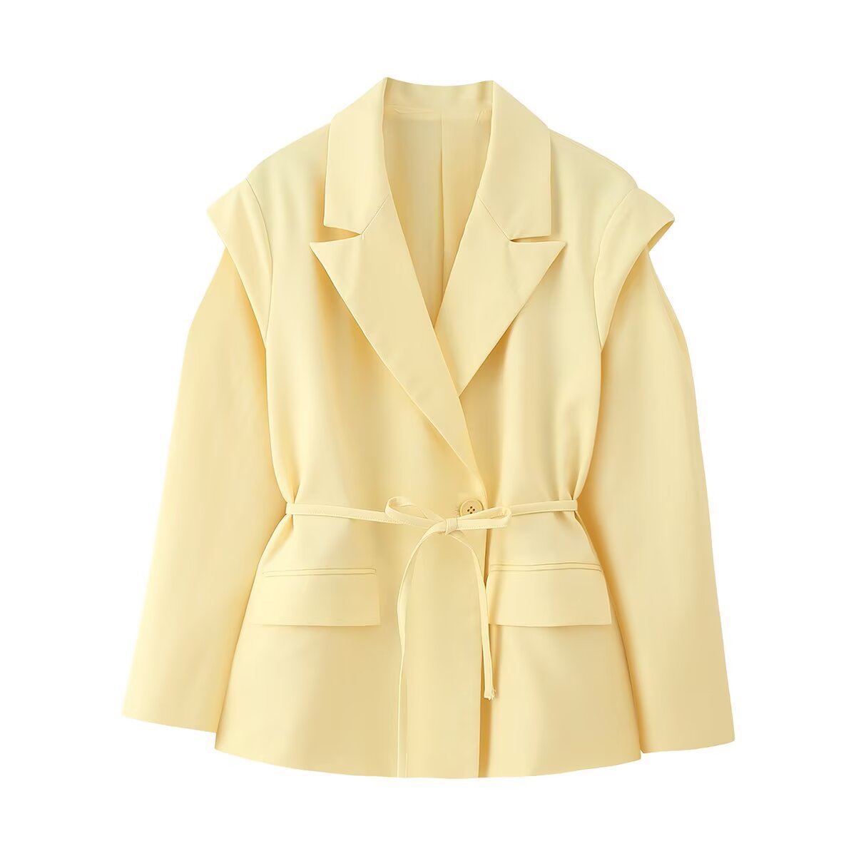 Elegant Oversized Blazer with Belt Detail