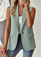 Women's Sleeveless Blazer Top with Tailored Silhouette